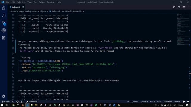 Reading JSON files using .NET for apache Spark смотреть онлайн