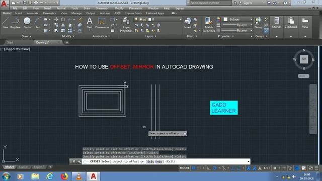 Use of Offset,Mirror Command in AutoCAD 2018 смотреть онлайн