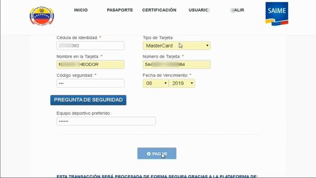 SAIME -SOLICITUD DE PRORROGA DE PASAPORTE смотреть онлайн
