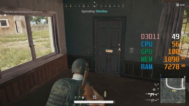 AMD Radeon R7 260X -- Intel Core I5-3470 -- PUBG FPS Test Erangel Very Low