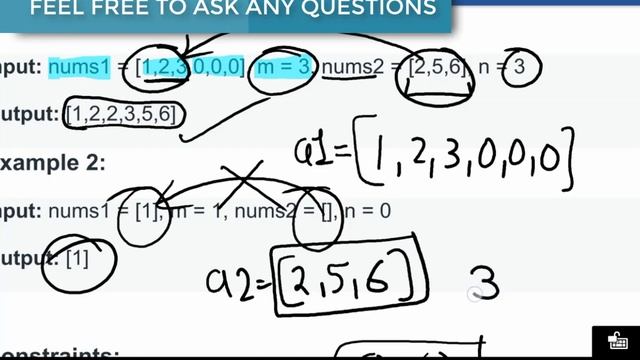 Merge Sorted Array | Leetcode Python Solution | Python смотреть онлайн