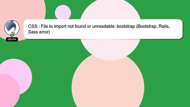 CSS : File to import not found or unreadable: bootstrap (Bootstrap, Rails, Sass error) смотреть онлайн