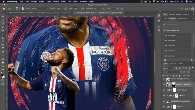 How to make a Neymar football visual! - Abstract Football Poster Tutorial (Photoshop) смотреть онлайн