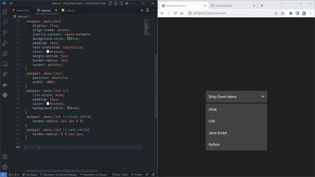 Drop down menu with animation using HTML, CSS, JS смотреть онлайн