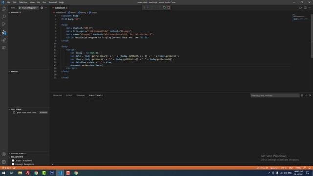 Display Current Date and Time using JavaScript - Complete Tutorial смотреть онлайн