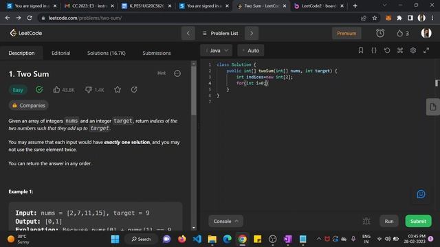 LeetCode 1 : Two Sum || EASY || JAVA || Detailed Solution смотреть онлайн