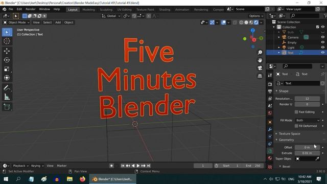 Add Text To Any Curved Surface In Blender | Part 2 in Text Effects | Blender Eevee & Cycles смотреть онлайн