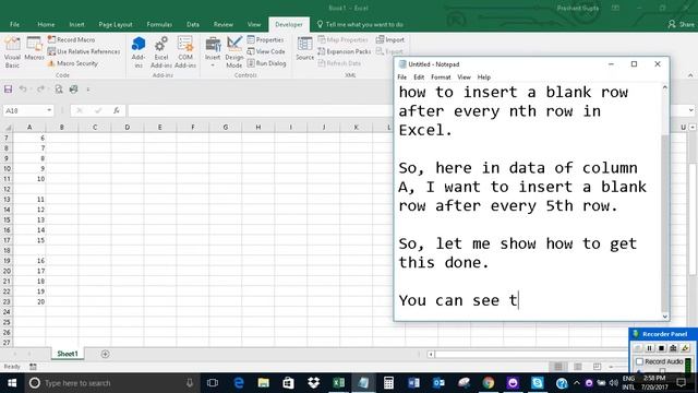 Insert blank row after every nth row in Excel смотреть онлайн