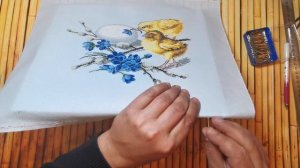 Оформление вышивки  на пенокартон ! Натяжка нитками и иголками !