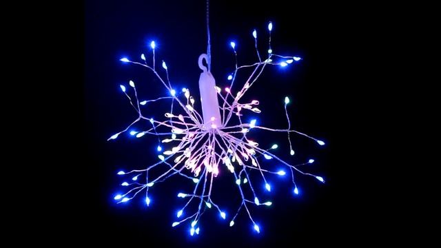 Гирлянда для дома на батарейках "Разряд молнии" 120 ламп LED, выс 80 см с подвесом, Мультицвет смотреть онлайн