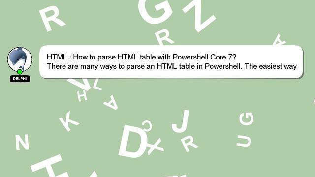 HTML : How to parse HTML table with Powershell Core 7? смотреть онлайн