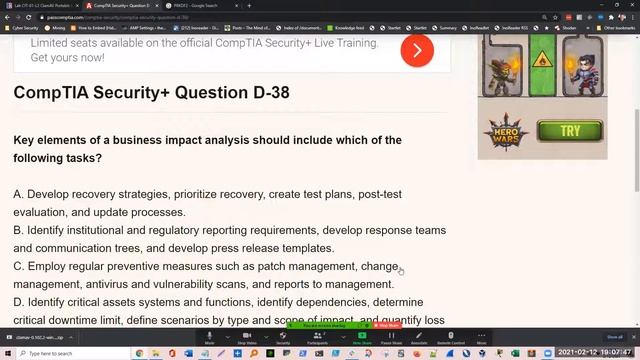 Charlie's Security+ Study Group - 2.12.21 смотреть онлайн