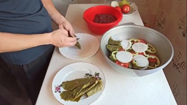 рецепт долмы из виноградных листьев с овощами смотреть онлайн