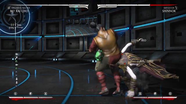 MK XL Bo'Rai Cho Drunken Master PREPATCH 50% Meterless Corner Combo