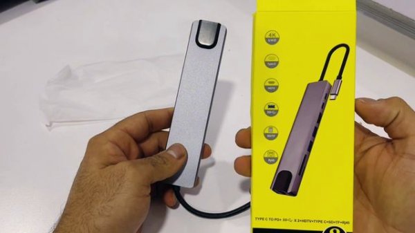 USB C HDTV Multifunction Adapter 4k 60Hz | One DONGLE For MacBook , iPad, PC, Android | 8-in-1 HUB