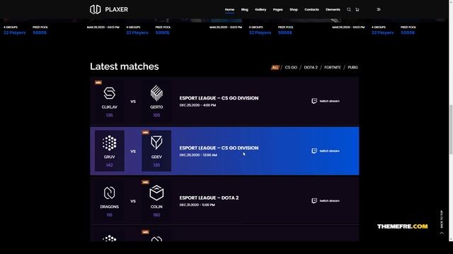 Plaxer - Gaming and eSports WordPress twitch streaming Easy Create Website смотреть онлайн