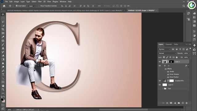 Letter (C) Portrait Design Tutorial in Photoshop смотреть онлайн