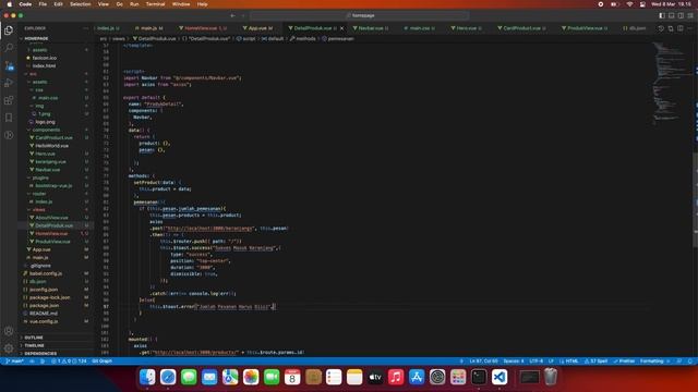 07.Membuat Pesan Produk & Toast Notification VueJS смотреть онлайн