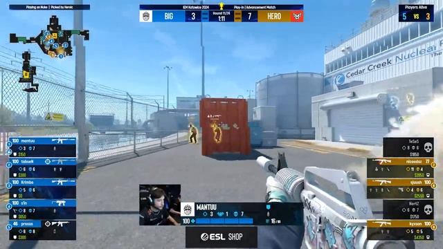 Heroic vs. BIG - Map 1 [Nuke] - IEM Katowice 2024 - Play-in смотреть онлайн