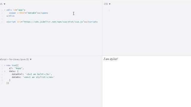 Output raw HTML and js expressions with data binding - Vuejs tutorials for beginners - Tutorial 5 смотреть онлайн