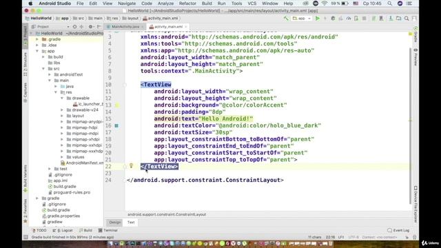 2.2. TextView и ImageView. 3 Знакомство с XML . Android разработка на Kotlin - с нуля смотреть онлайн