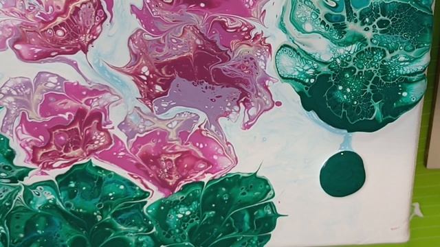 #8 Флюид арт рисуем цветы  /Fluid Art Draw Flowers #fluidart #флюидарт #acrylicpainting