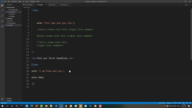 01 Web Development basic PHP class 01 смотреть онлайн