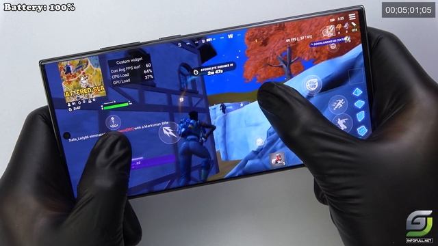 Samsung Galaxy S23 Ultra Fortnite Gameplay 90 FPS смотреть онлайн