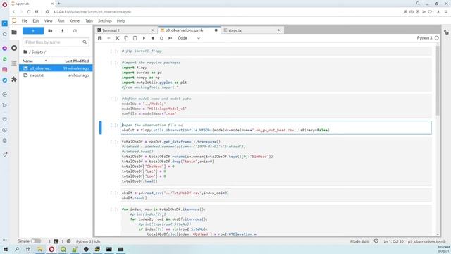 How to insert and read Observation Points (OBS6) in Modflow 6 with Model Muse and Flopy - Tutorial смотреть онлайн