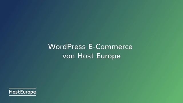 WordPress E-Commerce von Host Europe смотреть онлайн