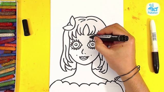 Как нарисовать ЛИЦО ПРИНЦЕССЫ девочки / Уроки рисования от РыбаКит смотреть онлайн