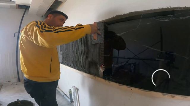 Укладка керамогранита 1200х600 на кухонный фартук. смотреть онлайн