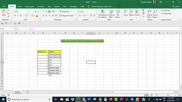 Give same serial number to duplicate rows in Excel смотреть онлайн