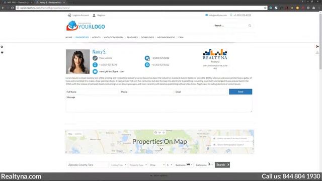 Real Estate Agent Page (Realtyna WPL) WordPress смотреть онлайн