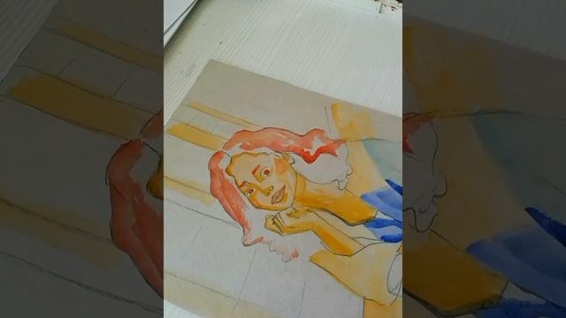 Как рисовать человека? Портрет акварелью ? смотреть онлайн