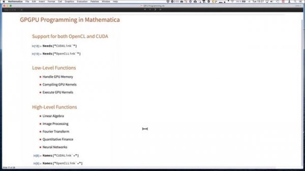 GPU Programming in Wolfram Mathematica - Speed Up Computations with Parallel GPU Computing