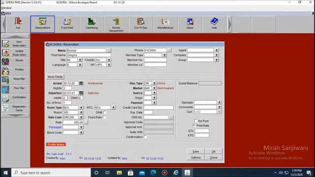 Input Reservation into Opera PMS - MSA смотреть онлайн