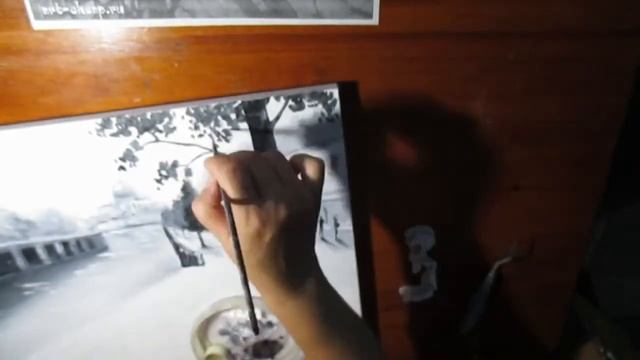 Научиться рисовать двумя цветами.Черное и белое.Город,река,деревья. смотреть онлайн