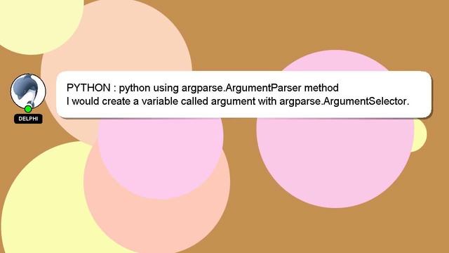 PYTHON : python using argparse.ArgumentParser method смотреть онлайн