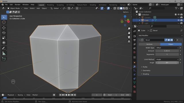 Blender. Bevel Modifier (Скос) смотреть онлайн