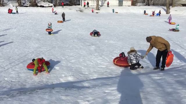 Муром.. Катание на горке. winter. slide. смотреть онлайн