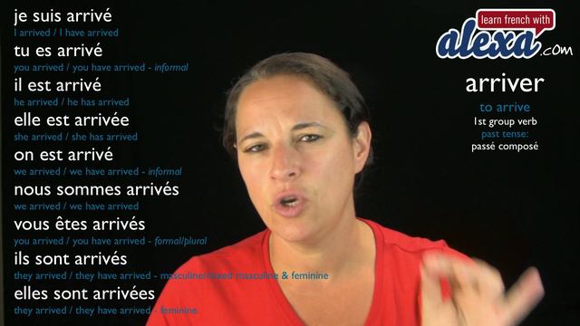 Arriver (to arrive) — Past Tense (French verbs conjugated by Learn French With Alexa) смотреть онлайн