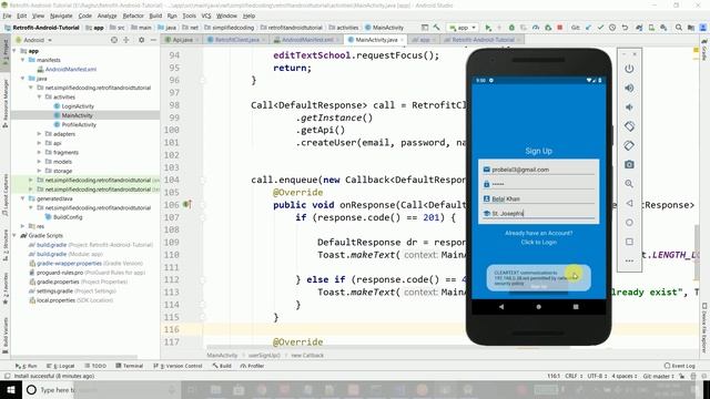 #12.1 Retrofit Android Tutorial - Network Security Policy смотреть онлайн