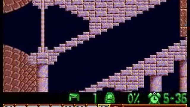 Lemmings (SNES) Mayhem 28 Mind the step (huge shortcut) смотреть онлайн