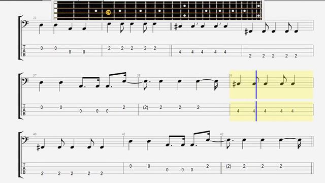 Beatles The With A Little Help From My Friends BASS GUITAR TABLATURE смотреть онлайн
