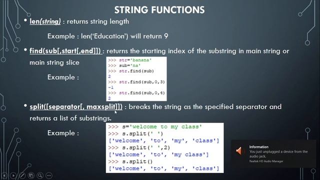 Python sequences -III (string functions) смотреть онлайн