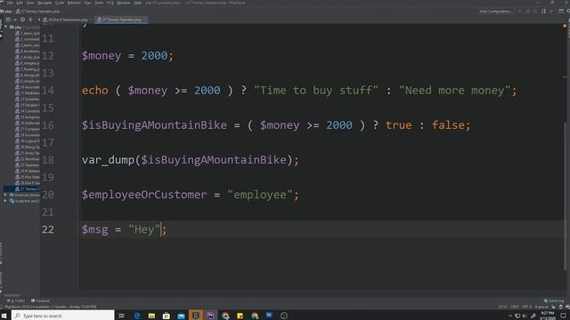 Ternary Operator - PHP - P27 смотреть онлайн