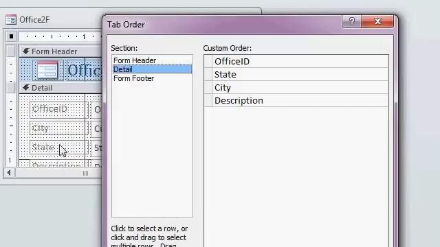 Microsoft Access Tab Order смотреть онлайн