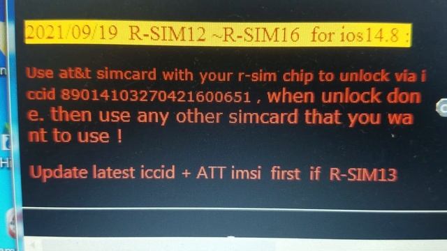 RSIM /GEVEY PRO New iccid code, r-sim+simcard at&t 9-20-2021 смотреть онлайн