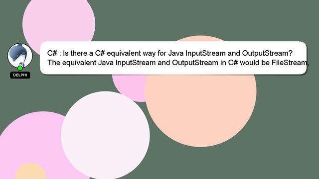C# : Is there a C# equivalent way for Java InputStream and OutputStream? смотреть онлайн